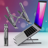 Adjustable & Foldable Aluminum Laptop Stand – Portable Ergonomic Multi-Angle Laptop Holder