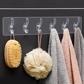 Heavy Duty Transparent Sticky Hooks Strip | Waterproof Self-Adhesive Wall Hanger