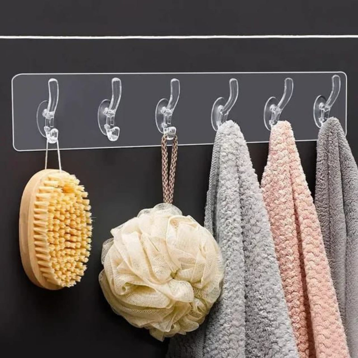 Heavy Duty Transparent Sticky Hooks Strip | Waterproof Self-Adhesive Wall Hanger